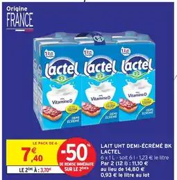 Intermarché Express Lactel lait uht demi-écrémé bk offre