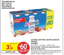 Intermarché Express Danone actimel édition limitée saveur fraise offre