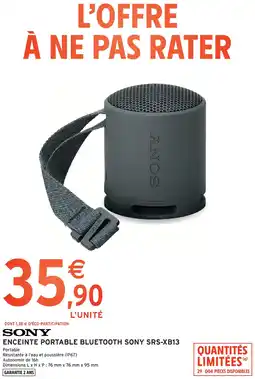 Intermarché Express Sony enceinte portable bluetooth srs-xb13 offre