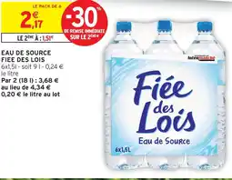 Intermarché Express Fiee des lois eau de source offre