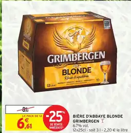 Intermarché Grimbergen bière d'abbaye blonde offre