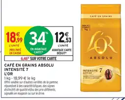 Intermarché L'or café en grains absolu intensité 7 offre