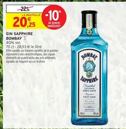 Intermarché Bombay gin sapphire offre