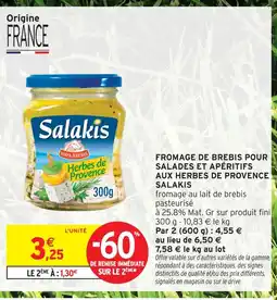 Intermarché Salakis fromage de brebis aux herbes de provence offre