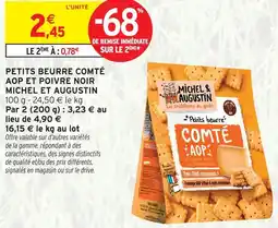 Intermarché Michel et augustin petits beurre comté aop et poivre noir offre