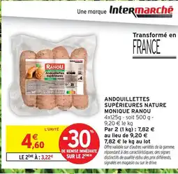 Intermarché Monique ranou andouillettes supérieures nature offre