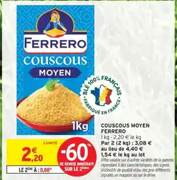 Intermarché Ferrero couscous moyen offre