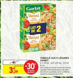 Intermarché Garbit taboulé aux 5 légumes offre