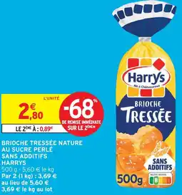 Intermarché Harrys brioche tressée nature au sucre perlé sans additifs offre