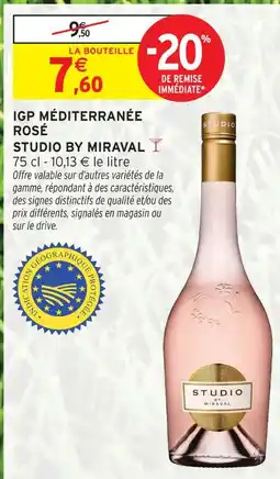 Intermarché Studio by miraval igp méditerranée rosé offre