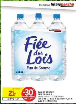 Intermarché Fiee des lois fiée des lois eau de source offre