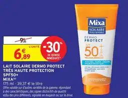 Intermarché Mixa lait solaire dermo protect très haute protection spf50+ offre