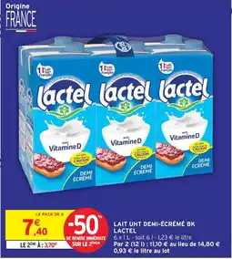 Intermarché Lactel lait uht demi-écrémé bk offre