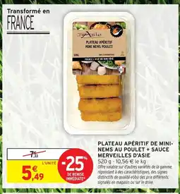 Intermarché Merveilles d'asie plateau apéritif mini nems poulet + sauce offre