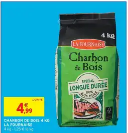 Intermarché La fournaise charbon de bois 4 kg offre