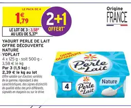 Intermarché Yoplait perle de lait nature offre
