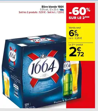 Carrefour Bière blonde 1664 offre