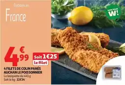 Auchan Supermarché Auchan - 4 filets de colin panés le poissonnier offre