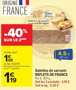 Carrefour Galettes de sarrasin reflets de france offre