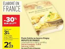 Carrefour Purée fraîche au beurre d'isigny reflets de france offre