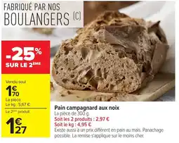Carrefour Pain campagnard aux noix offre