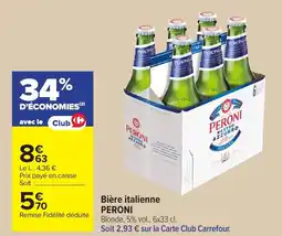 Carrefour Bière italienne PERONI offre