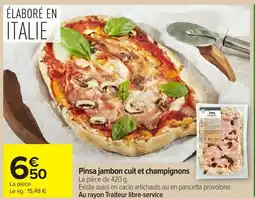 Carrefour Pinsa jambon cuit et champignons offre