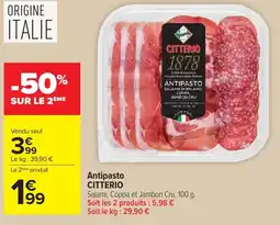 Carrefour Antipasto citterio offre