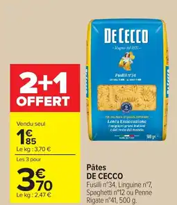 Carrefour Pâtes de cecco offre