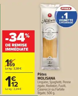 Carrefour Pâtes MOLISANA offre