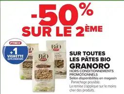 Carrefour SUR TOUTES LES PÂTES BIO GRANORO offre