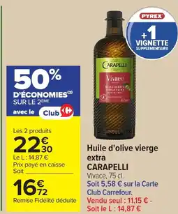 Carrefour Huile d'olive vierge extra CARAPELLI offre