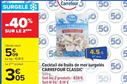 Carrefour Cocktail de fruits de mer surgelés carrefour classic offre