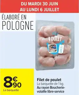 Carrefour Filet de poulet offre
