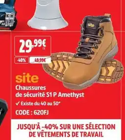 Screwfix Site Chaussures de sécurité S1 P Amethyst offre