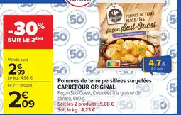 Carrefour Pommes de terre persillées surgelées carrefour original offre