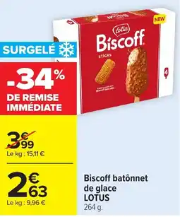 Carrefour Biscoff batônnet de glace lotus offre