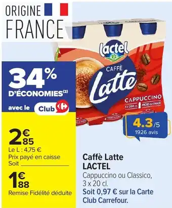Caffè latte lactel