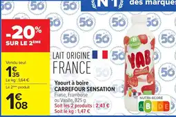 Carrefour Yaourt à boire carrefour sensation offre
