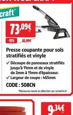 Screwfix Presse coupante pour sols stratifiés et vinyle offre