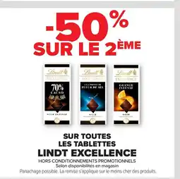 Carrefour SUR TOUTES LES TABLETTES LINDT EXCELLENCE offre