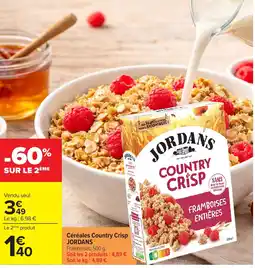 Carrefour Céréales Country Crisp JORDANS offre