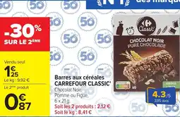 Carrefour Barres aux céréales carrefour classic offre