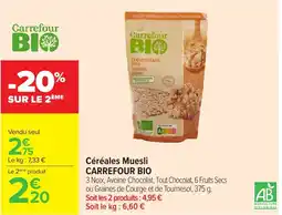 Carrefour Céréales muesli carrefour bio offre