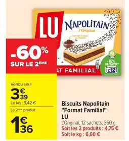 Carrefour Biscuits napolitain format familial lu offre
