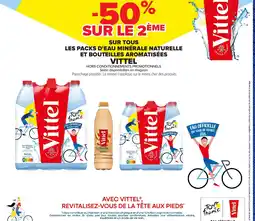 Carrefour SUR TOUS LES PACKS D'EAU MINÉRALE NATURELLE ET BOUTEILLES AROMATISÉES VITTEL offre