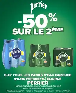 Carrefour SUR TOUS LES PACKS D'EAU GAZEUSE HORS PERRIER 1L SOURCE PERRIER offre