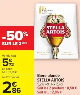 Carrefour Bière blonde stella artois offre