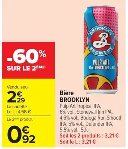 Carrefour Bière BROOKLYN offre