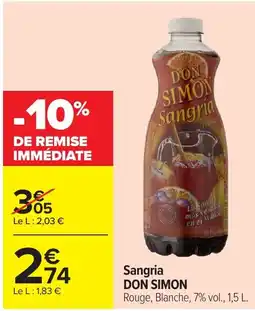 Carrefour Sangria DON SIMON offre